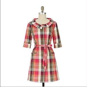 Anthropologie Little Yellow Button Shirt Dress